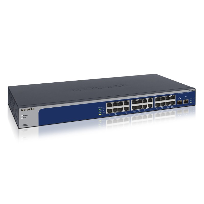 NETGEAR XS724EM Managed L2 10G Ethernet (100/1000/10000) 1U Blue, Gray